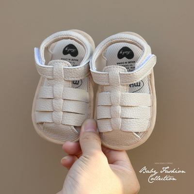 Baby Boy Girl Anti-slip PU Leather Sandals Magic Tape - Little Kooma