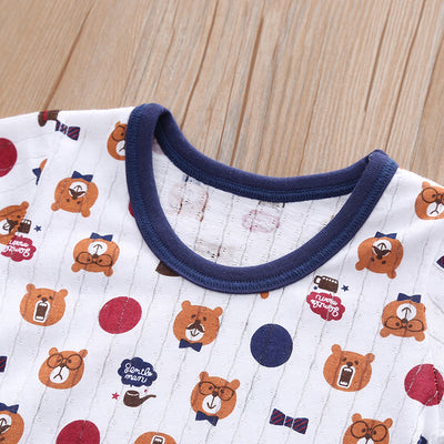 Baby Kid Boys Net Cotton Short Sleeve T-shirt Bears 3 Pack - Little Kooma
