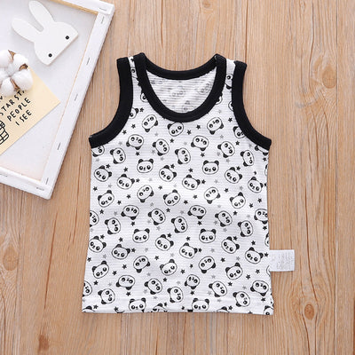 Baby Kid Boys Cotton Vest Panda 3 Pack - Little Kooma