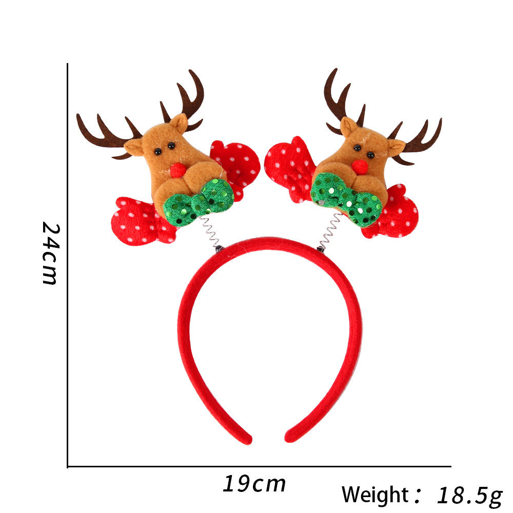 Christmas Holiday Headband Glitter Accessories Christmas Parties Photo Booth (One Size Fits All) - Little Kooma