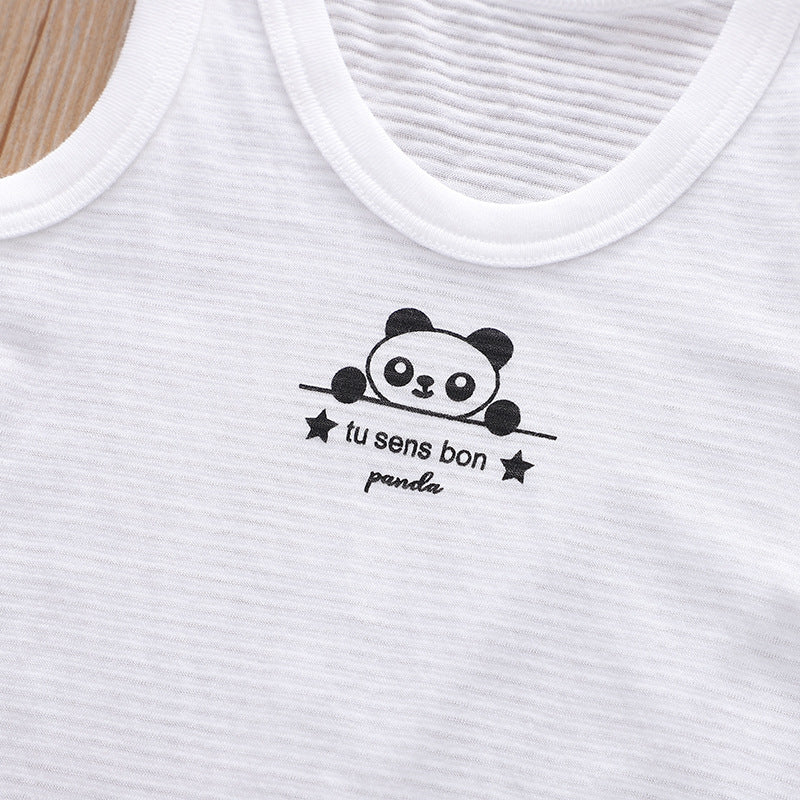 Baby Kid Boys Cotton Vest Panda 3 Pack - Little Kooma