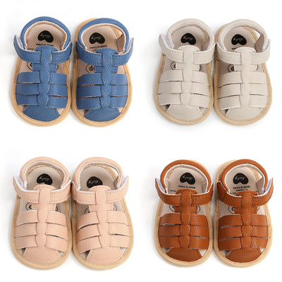 Baby Boy Girl Anti-slip PU Leather Sandals Magic Tape - Little Kooma