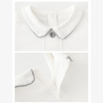 Baby Boy Peter Pan Collar Splicing Romper - Little Kooma