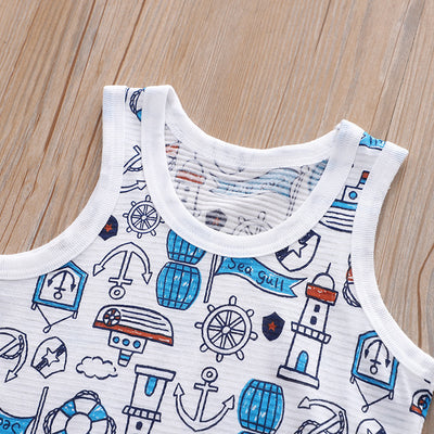 Baby Kid Boys Vest Ocean World 3 Pack - Little Kooma