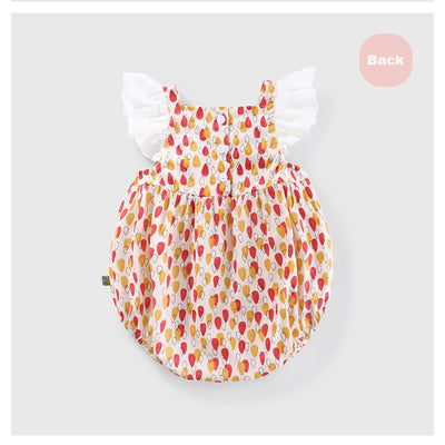 Baby Girl Ruffled Sleeves Water Drops Bodysuit - Little Kooma
