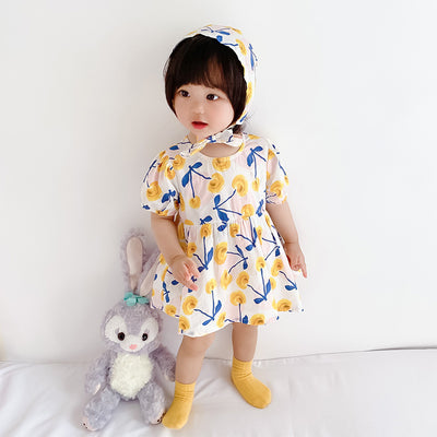 Baby Girl Cherry Bodysuit Dress n Hat 2pc Set - Little Kooma