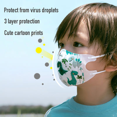 Japan Greennose Children Kids Disposable 3D Cartoon Masks Individual Package - Little Kooma