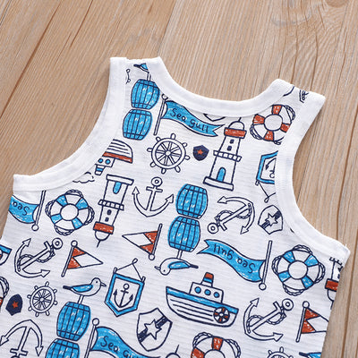 Baby Kid Boys Vest Ocean World 3 Pack - Little Kooma
