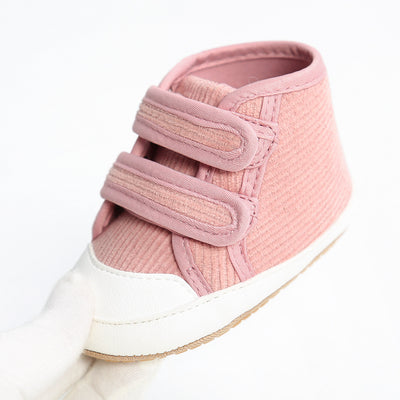 Baby Boy Girl Corduroy Shoes Magic Tape Anti-slip High Sneakers - Little Kooma