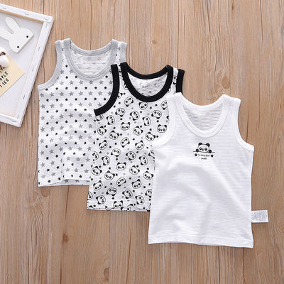 Baby Kid Boys Cotton Vest Panda 3 Pack - Little Kooma