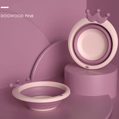 Baby Kids Crown Collapsible Foldable Portable Wash Basin Folding Baby Bath Face Bottom Feet Wash Basin - Little Kooma
