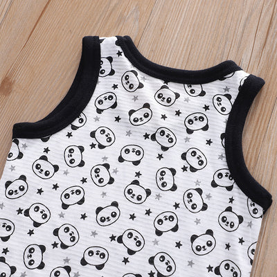 Baby Kid Boys Cotton Vest Panda 3 Pack - Little Kooma
