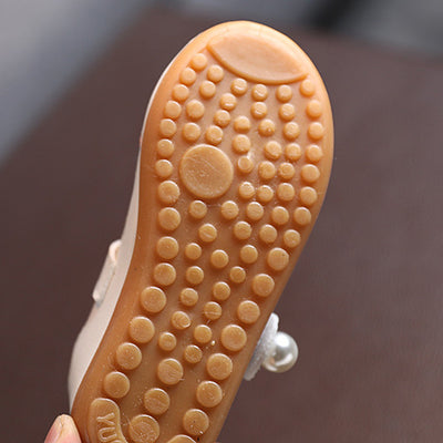 Baby Kids Girl PU Leather Anti-slip Embroidered Bunnies Shoes Magic Tape 662 - Little Kooma
