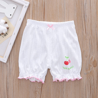 Baby Kid Girls Net Cotton Shorts Cherries 3 Pack - Little Kooma