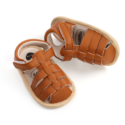 Baby Boy Girl Anti-slip PU Leather Sandals Magic Tape - Little Kooma