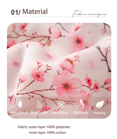 Baby Girl Ruffled Sleeves Pink Plum Flower Prints Voile Cheongsam Bodysuit n Headwrap 2pc Set - Little Kooma