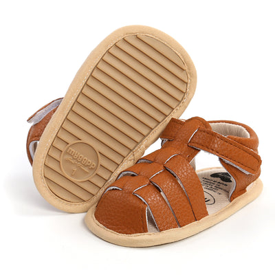 Baby Boy Girl Anti-slip PU Leather Sandals Magic Tape - Little Kooma