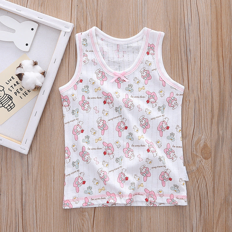 Baby Kid Girls Net Cotton Vest Bunny 3 Pack - Little Kooma
