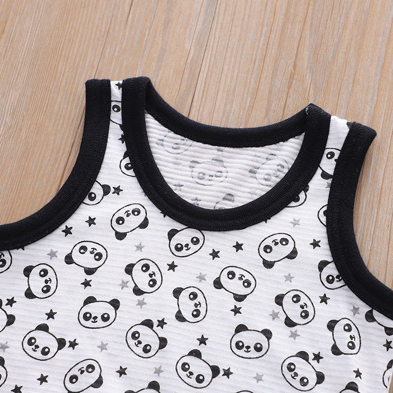 Baby Kid Boys Cotton Vest Panda 3 Pack - Little Kooma