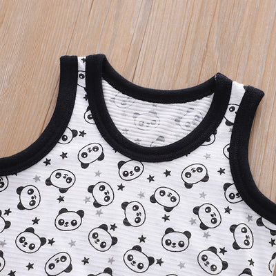Baby Kid Boys Cotton Vest Panda 3 Pack - Little Kooma
