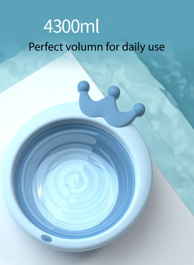 Baby Kids Crown Collapsible Foldable Portable Wash Basin Folding Baby Bath Face Bottom Feet Wash Basin - Little Kooma