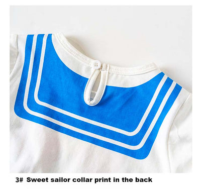 Baby Girl Puffed Sleeves Sailor Moon Bodysuit n Headwrap 2pc Set - Little Kooma