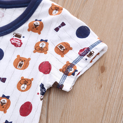 Baby Kid Boys Net Cotton Short Sleeve T-shirt Bears 3 Pack - Little Kooma