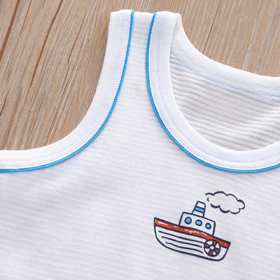 Baby Kid Boys Vest Ocean World 3 Pack - Little Kooma