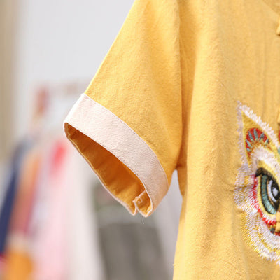 Kids Boys Cheongsam Set Top n Shorts Embroidered Dancing Lion Racial Harmony Day CNY Chinese New Year Outfit - Little Kooma