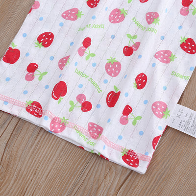 Baby Kid Girls Net Cotton Vest Cherries 3 Pack - Little Kooma
