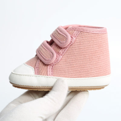 Baby Boy Girl Corduroy Shoes Magic Tape Anti-slip High Sneakers - Little Kooma