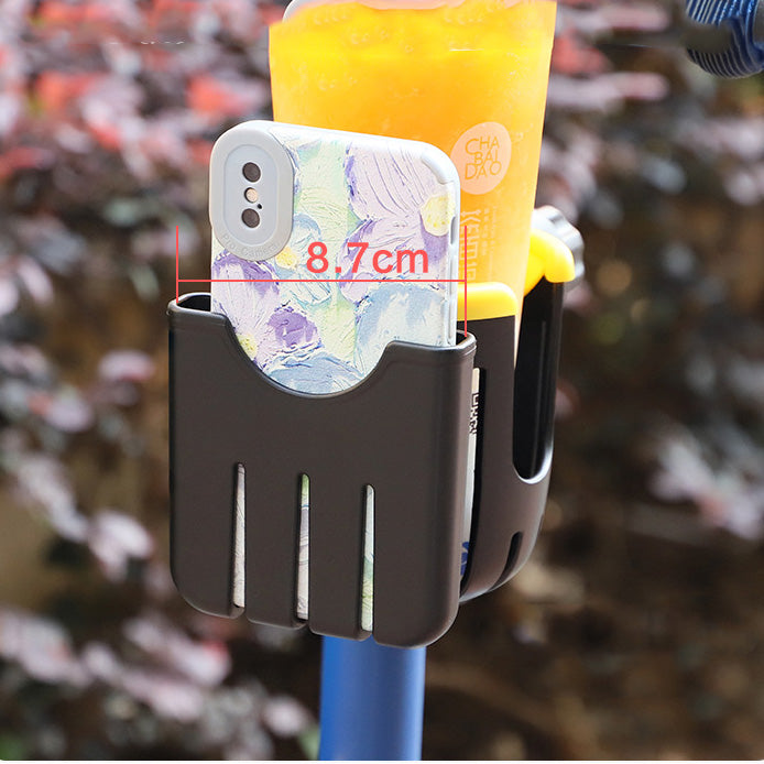 Universal Stroller Cup Holder w Handphone Holder 2-in-1 Stroller Accessories Bike Treadmill Wheelchair Water Bottle Holder - Little Kooma