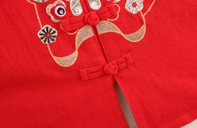 Kids Boys Cheongsam Set Top n Shorts Embroidered Tiger Racial Harmony Day CNY Chinese New Year Outfit - Little Kooma