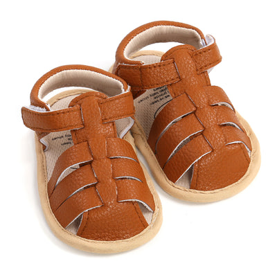 Baby Boy Girl Anti-slip PU Leather Sandals Magic Tape - Little Kooma