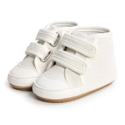 Baby Boy Girl Corduroy Shoes Magic Tape Anti-slip High Sneakers - Little Kooma