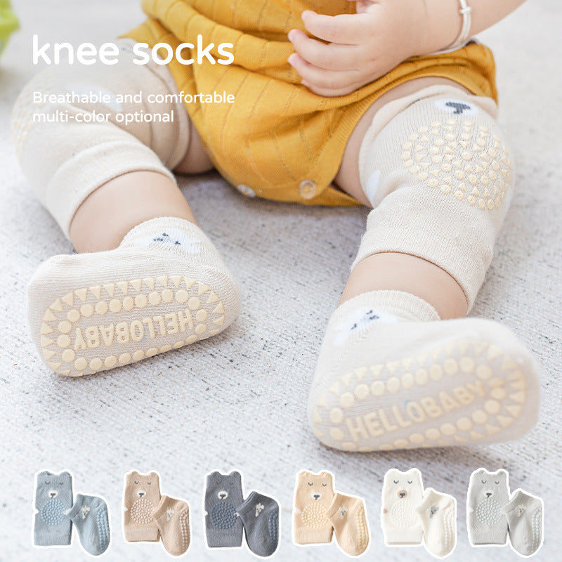 Baby Toddler Crawler Boy Girl Cartoon Anti-slip Knee Protecting Socks Ankle Socks - Little Kooma