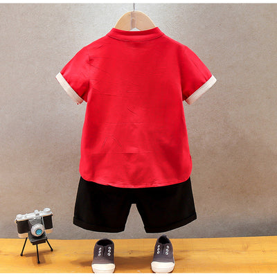 Kids Boys Cheongsam Set Dancing Lion Top n Shorts CNY Chinese New Year Outfit - Little Kooma