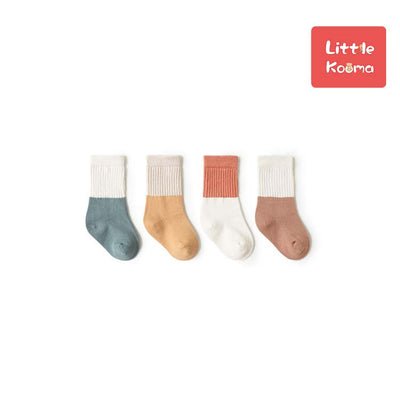 Baby Kid Splicing Long Socks 4 Pairs Pack - Little Kooma