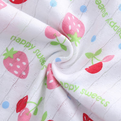 Baby Kid Girls Net Cotton Short Sleeve T-shirt Cherries 3 Pack - Little Kooma