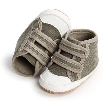 Baby Boy Girl Corduroy Shoes Magic Tape Anti-slip High Sneakers - Little Kooma