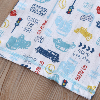 Baby Kid Boys Net Cotton Vest Cars 3 Pack - Little Kooma