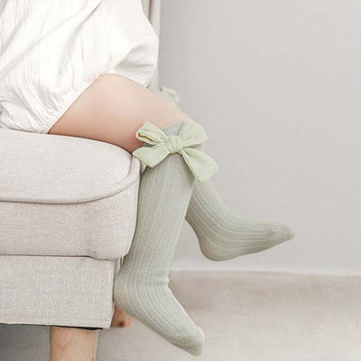 Baby Kid Girls Knee Bowtie Socks - Little Kooma