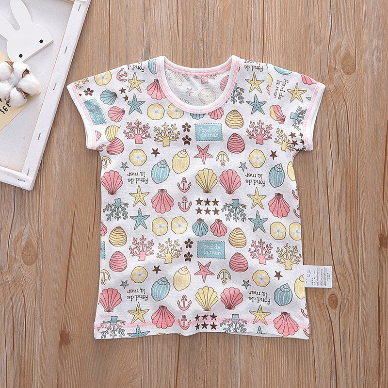 Baby Kid Girls Net Cotton Short Sleeve T-shirt Shell 3 Pack - Little Kooma