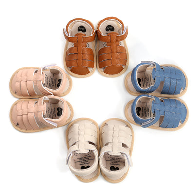 Baby Boy Girl Anti-slip PU Leather Sandals Magic Tape - Little Kooma