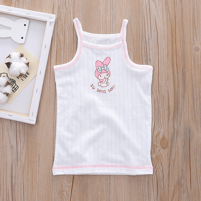 Baby Kid Girls Net Cotton Camisole Vest Bunny 3 Pack - Little Kooma