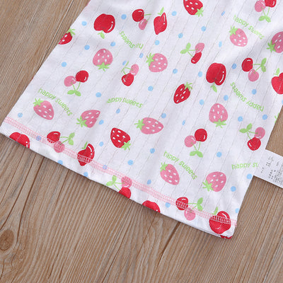 Baby Kid Girls Net Cotton Short Sleeve T-shirt Cherries 3 Pack - Little Kooma