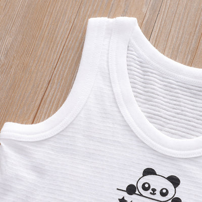 Baby Kid Boys Cotton Vest Panda 3 Pack - Little Kooma