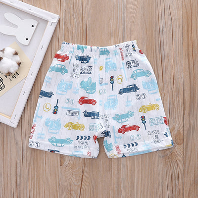 Baby Kid Boys Net Cotton Shorts Cars 3 Pack - Little Kooma