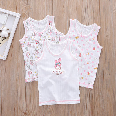 Baby Kid Girls Net Cotton Vest Bunny 3 Pack - Little Kooma