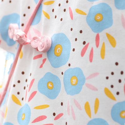 Baby Kids Girls Pink w Strawberries n Flowers Cheongsam Dress Racial Harmony Day CNY Chinese New Year Outfit - Little Kooma